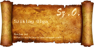 Sziklay Olga névjegykártya