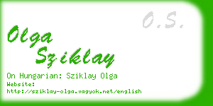 olga sziklay business card